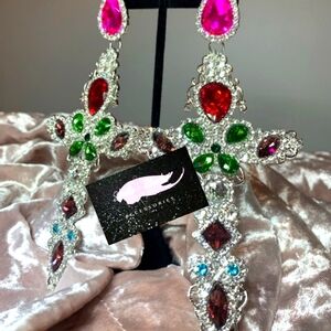 Ladies cross earrings